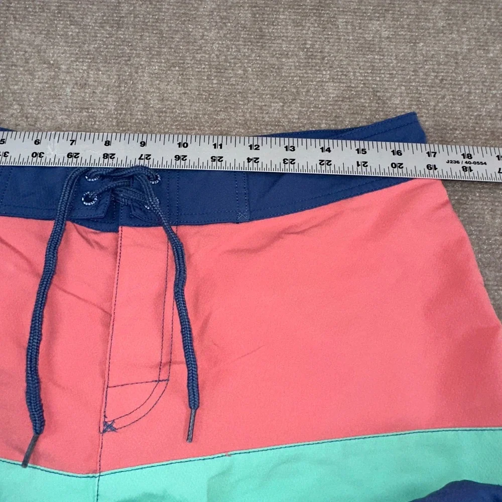 Vineyard Vines Mens Size 33 Colorblock Board Shorts Pink Green Navy Swim Trunks